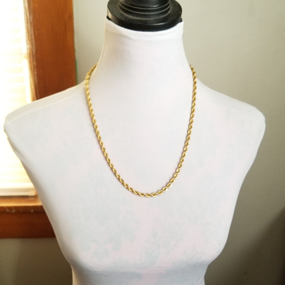 Relisted -Vintage rope chain gold tone metal - Picture 4 of 13